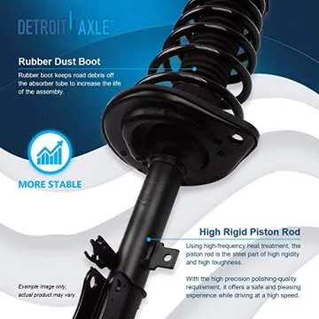 Detroit Axle - 8pc Struts Sway Bars for 2007-2011 Toyota Camry Front Rear Complete 4 Struts w/Coil Spring 4 Sway Bar Links 2008 2009 2010 Replacement Quick Install Ready Struts Absorbers