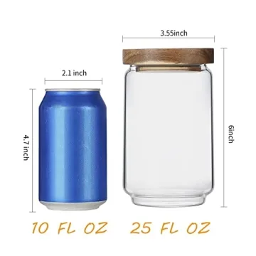 Stylish Homtop Glass Storage Jars - Set of 3 for Kitchen