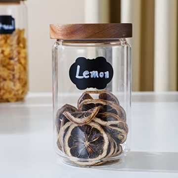 Stylish Homtop Glass Storage Jars - Set of 3 for Kitchen