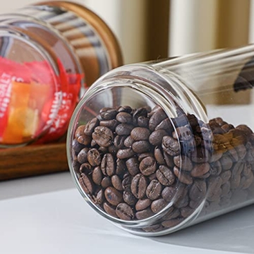 Stylish Homtop Glass Storage Jars - Set of 3 for Kitchen