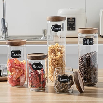 Stylish Homtop Glass Storage Jars - Set of 3 for Kitchen