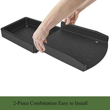 Jamphaza 2 Pack Gutter Downspout Extensions, Rain Gutter Downspout Splash Block, Down Spout Extender, Drain Gutter Guard Diverter, Splash Guards Rainwater Drainage 24" (Black 2Pack)