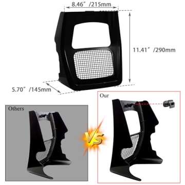 WOWTK Chin Spoiler for Harley 2017-2024 Touring Road King, Street Glide, Road Glide, and Electra Glide Standard Models,Vivid Black Finish