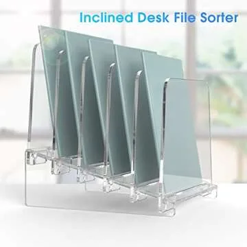 MaxGear 5-Section Acrylic Desk File Organizer for Office