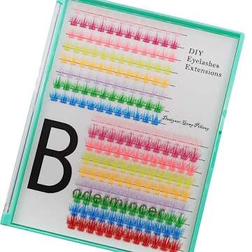 Bodermincer XXXL Tray 204pcs 9 Colors Mixed Lash Clusters Extensions for Glamorous Looks