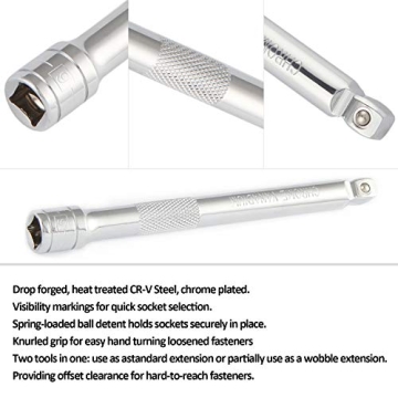 VASTOOLS 9-Piece Wobble Socket Extension Set for Mechanics