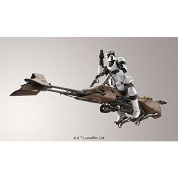 BANDAI Hobby Star Wars Scout Trooper Model Kit with Speeder Bike