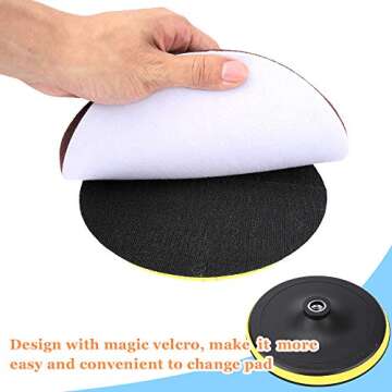 Benavvy 9pcs Polishing Pads Kit, 7 Inches Large Size Buffing Pads, Car Foam Buffing Sponge and Wool Pads Kit with M14 Drill Adapter for Car Polishers and Buffers Boat Sealing Glaze