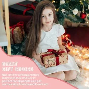 CAGIE Diary with Lock for Girls Heart-Shaped Lock Journal for Women, Girls Diary with Gold Edged Pages Jouranl with Lock for Writing, Cute Diary for Gifts, 5.3 x 7 inch, Pink