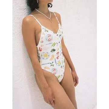 NUFIWI Floral Print One Piece Swimsuit for Women