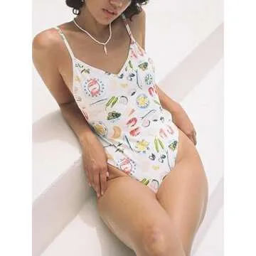 NUFIWI Floral Print One Piece Swimsuit for Women