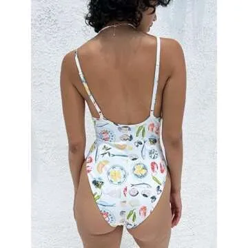 NUFIWI Floral Print One Piece Swimsuit for Women
