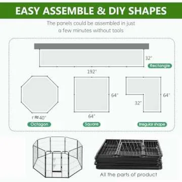 BestPet Dog Playpen Indoor 40 inch 8 Panels Metal Dog Pen Pet Dog Fence Outdoor Exercise Pen with Doors,Pet Puppy Playpen for RV Camping Yard, Black