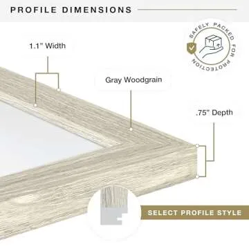 MCS Studio Gallery 16x24 Poster Frame Gray Woodgrain, Vertical & Horizontal Wall Hanging Large Picture Frame for Photos, Posters & Art Prints (1-Pack)