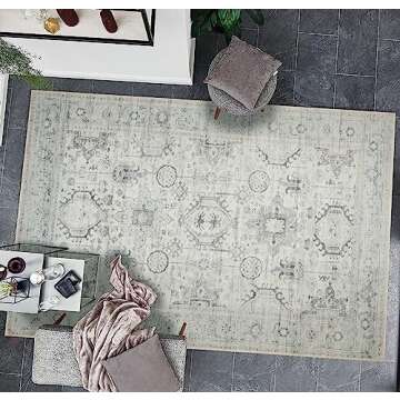 GLN Rugs Bohemian Collection - Stylish Machine Washable Rug