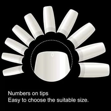 500PCS Half Cover False Nails Tips - Acrylic Nail Tips, krofaue 10 Sizes Lady French Style Acrylic Artificial Tip Manicure with Box for Nail Tips Art Salons and Home DIY