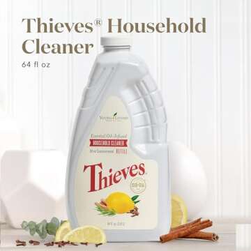 Young Living Thieves Household Cleaner Refill - Safe and Effective Home Cleaner 64 fl oz