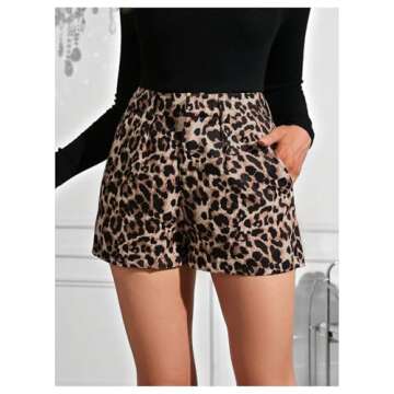 MakeMeChic Women's Elegant Plaid Shorts High Waisted Zipper Wide Leg Mini Dressy Work Office Casual Shorts Khaki A Large