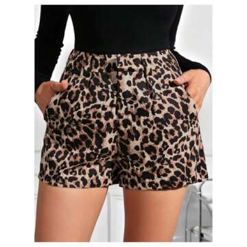 MakeMeChic Women's Elegant Plaid Shorts High Waisted Zipper Wide Leg Mini Dressy Work Office Casual Shorts Khaki A Large