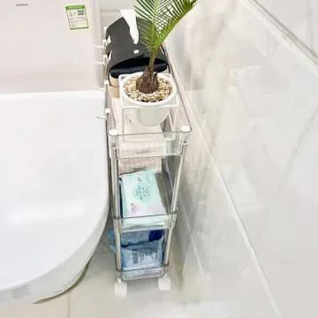 Versatile 3-Tier Transparent Rolling Storage Cart