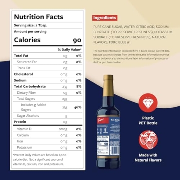 Torani Blue Raspberry Syrup - Enhance Beverages & Desserts - 25.4 Oz, Pump Included