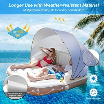 Goplus Inflatable Pool Float with Canopy for Ultimate Sun Protection