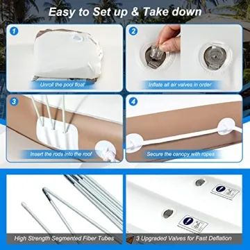 Goplus Inflatable Pool Float with Canopy for Ultimate Sun Protection