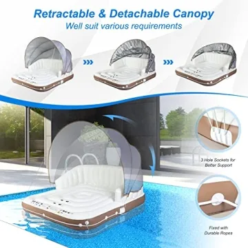 Goplus Inflatable Pool Float with Canopy for Ultimate Sun Protection
