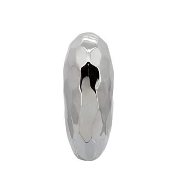 Elegant Silver Ceramic Heart Sculpture for Home Decor
