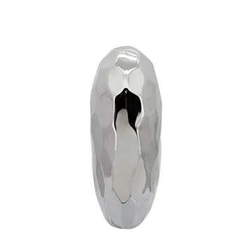 Elegant Silver Ceramic Heart Sculpture for Home Decor