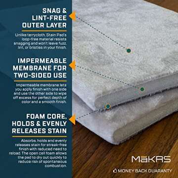 MaKRS Stain Pad for Effortless Wood Finishing