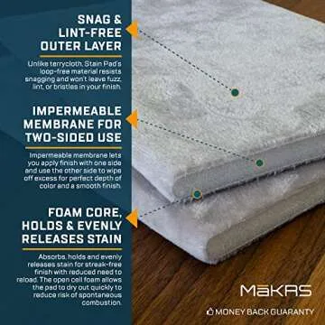 MaKRS Stain Pad for Effortless Wood Finishing