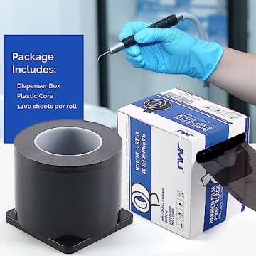 JMU Black Barrier Film 4" x 6", Barrier Film Tattoo 1200 Sheets Barrier Tape