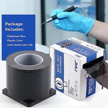 JMU Black Barrier Film 1200 Sheets for Tattoo Safety