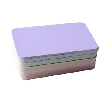 Sowaka 100 Pcs Mini Cards Blank Colorful Round Corner Cardboard Flash Word Message Index Tags Cards ...
