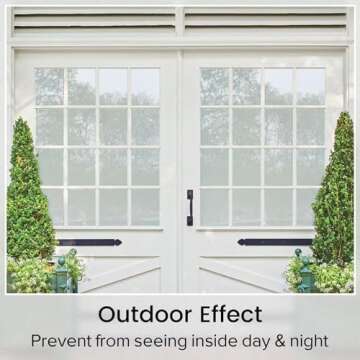 rabbitgoo Window Privacy Film, Non-Adhesive Frosted Glass Window Film for Bathroom, Static Cling Heat Blocking Stickers for Home Indoor Opaque Frosting Coverings House Tint, Matte White 17.5" x 78.7"