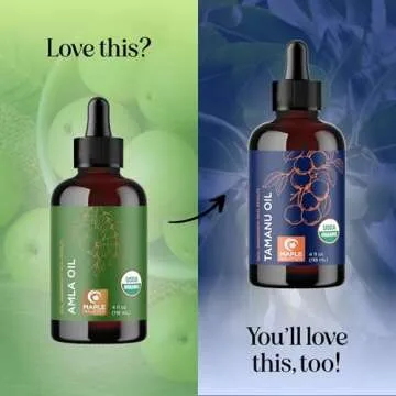 Organic Amla Oil for Hair Growth - 100% Pure Amla Hair Oil for Hair Growth & Hydration - Cold-Pressed Extra Virgin Unrefined Non-GMO & USDA Organic Hair Oil for Dry Hair and Scalp Care (4 Fl Oz)