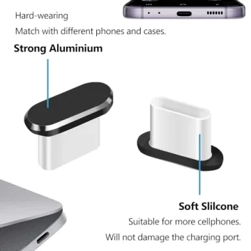 USB C Dust Plug 4 Pack with Cleaning Brush for All Devices