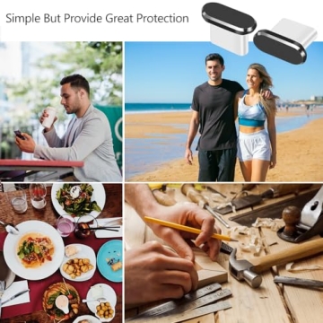 USB C Dust Plug 4 Pack with Cleaning Brush for All Devices