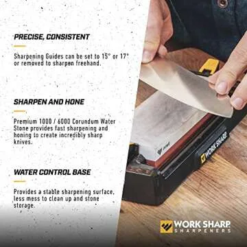 Work Sharp Benchtop Whetstone Knife Sharpener for All Knives