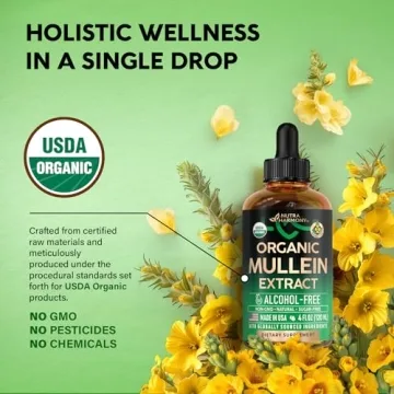 USDA Organic Mullein Drops for Lung Health Support - Pure Extract
