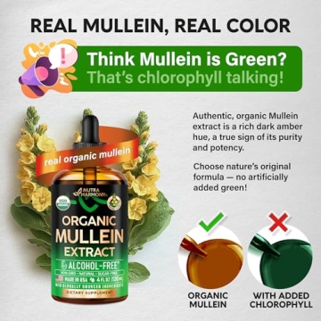 USDA Organic Mullein Drops for Lung Health Support - Pure Extract