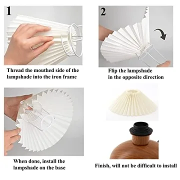 KUNJOULAM Cute Small Pleated Lamp for Modern Spaces