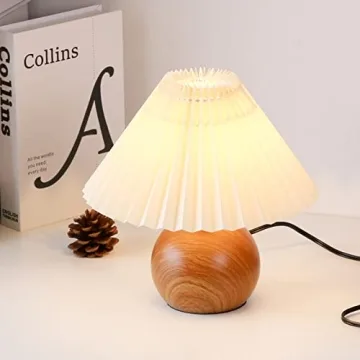 KUNJOULAM Cute Small Pleated Lamp for Modern Spaces