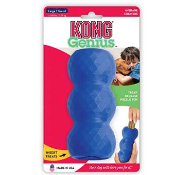 KONG - Genius Mike - Interactive Treat Dispensing Dog Puzzle Toy - For Large Dogs (Assorted Colors)