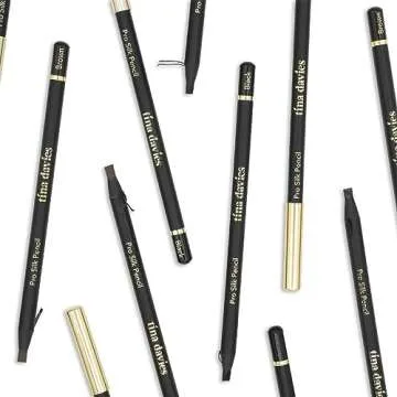 Tina Davies Pro Silk Pencil - Pre-Draw Eyebrow Pencil for Microblading - Smooth Pro Brow Pencil - Permanent Make Up Accessories - Black