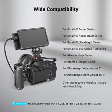 Reliable SMALLRIG Field Monitor Mount with NATO Clamp for 5" & 7" Monitors