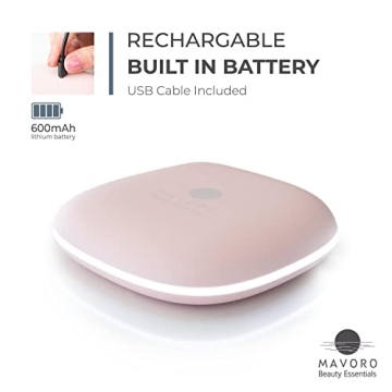 Mavoro LED Lighted Travel Makeup Mirror - 10x Magnification