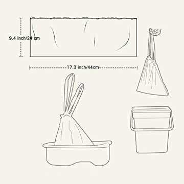 100 Pack Portable Travel Universal Potty Chair Liners with Drawstring Training Toilet Seat Potty Bags Cleaning Bag for Kids Toddlers Adults Pets Outdoors (42 x 24 cm)