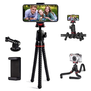 LINKCOOL Flexible Tripod: 360° Rotating Octopus Tripod for Smartphones and Action Cameras